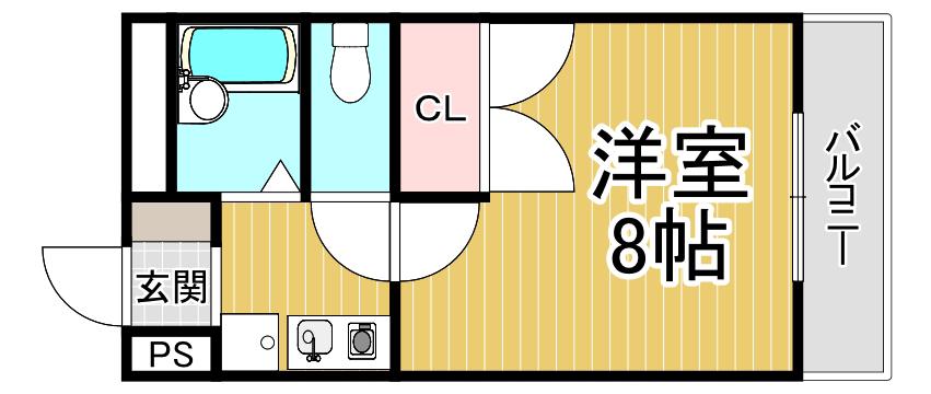 サンハイツ甲陽園(1K/1階)の間取り写真