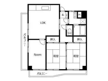 ウイングコーポ大原(3LDK/1階)の間取り写真