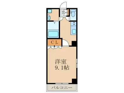 グランディール(1K/3階)の間取り写真