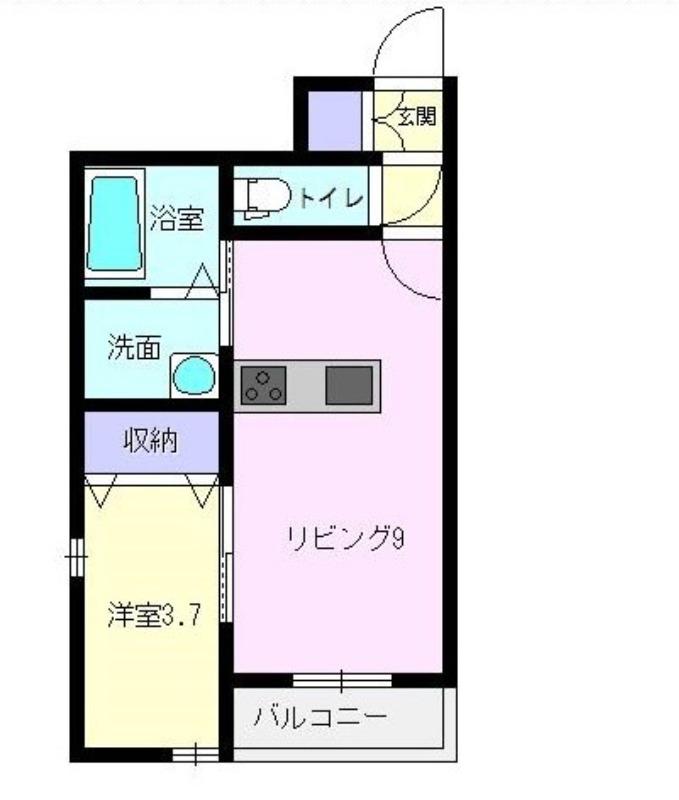 ドルチェ・ヴィータ東与賀A(1LDK/1階)の間取り写真
