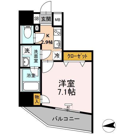 AOIレジデンス早稲田(1K/10階)の間取り写真