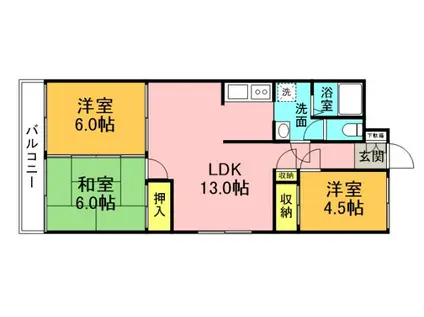 ヘルックワセダ(3LDK/3階)の間取り写真