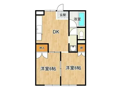 リベルテ翠川(2DK/1階)の間取り写真