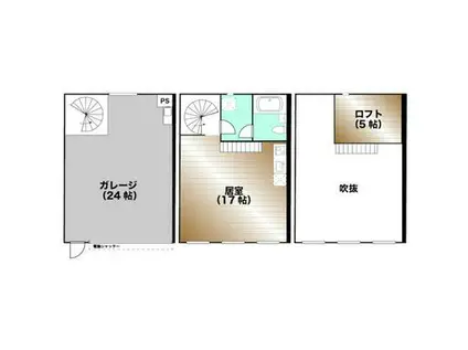 VIAX B棟(1K/1階)の間取り写真