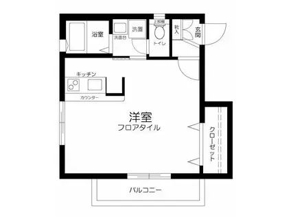アレイムK(1K/2階)の間取り写真