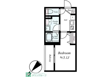 GRADUS柏II(1K/3階)の間取り写真