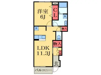 サンライズ(1LDK/1階)の間取り写真
