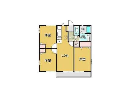 グランシャリオ八幡(3LDK/2階)の間取り写真