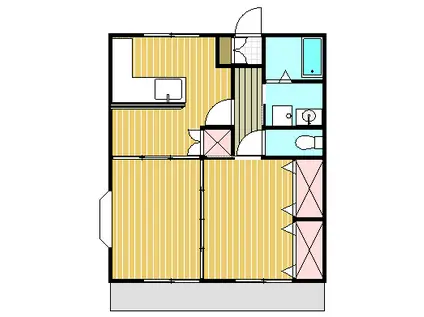 ピュア竜王(2DK/2階)の間取り写真