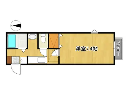 サンプラザファムリII(1K/1階)の間取り写真