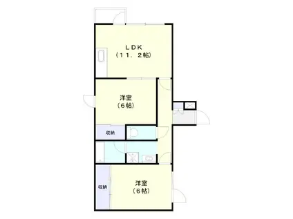 ヒルトップ西岡(2LDK/2階)の間取り写真