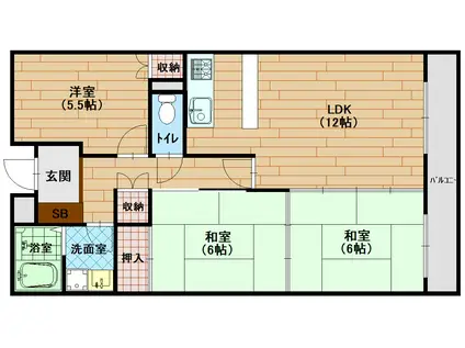 セントエルモスII(3LDK/2階)の間取り写真