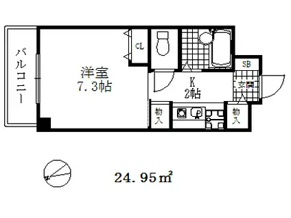 ブルームライフ兵庫(1K/5階)の間取り写真