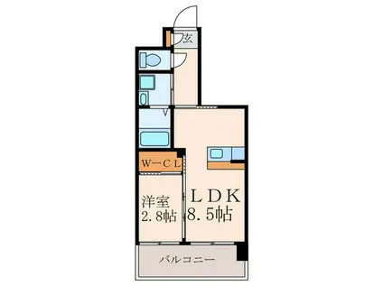 ウイングス重住(1LDK/5階)の間取り写真