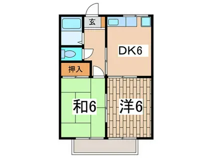 チェリーホウレスト(2DK/2階)の間取り写真