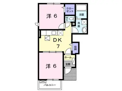 アバンツァートA(2DK/1階)の間取り写真