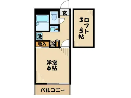 レオパレスサンウッドV(1K/1階)の間取り写真