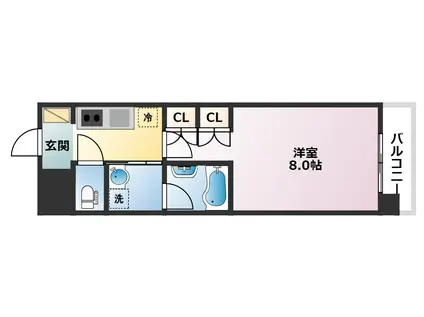 XING CUBE ONE(1K/3階)の間取り写真