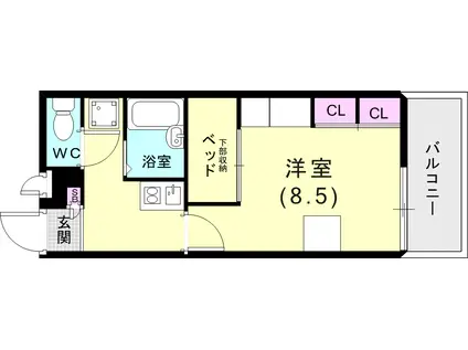 レオパレスLAHAINA(1K/3階)の間取り写真