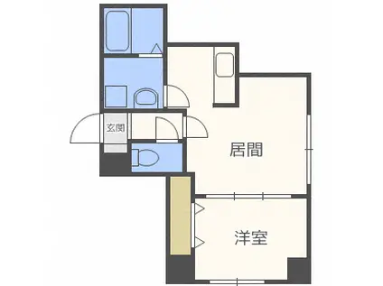 E-HORIZON山鼻(1LDK/2階)の間取り写真