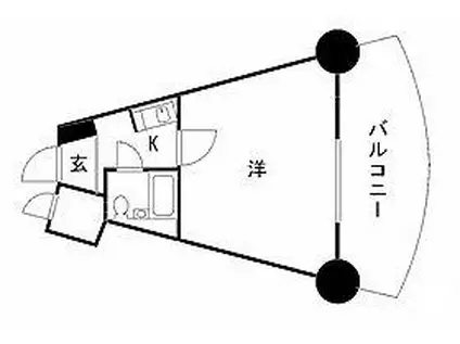 ライオンズプラザ(1K/13階)の間取り写真