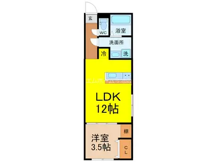 AMIRL PREMIER SHINSAKAEII(1LDK/5階)の間取り写真