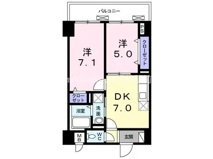 パイン ガーデン イケダ(2DK/2階)の間取り写真