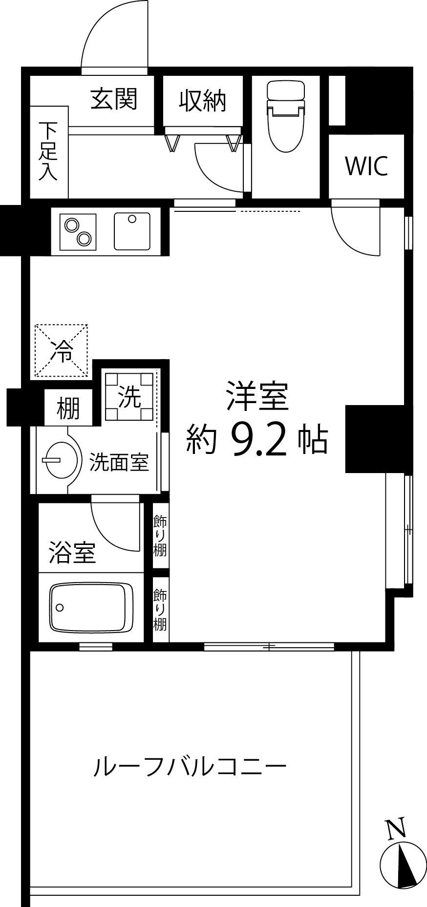 DUOSTAGE白金高輪(ワンルーム/6階)の間取り写真