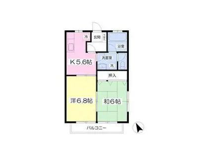 メゾンあぶくまD(2K/2階)の間取り写真