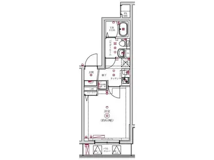レンティーヴァ綾瀬(1K/3階)の間取り写真
