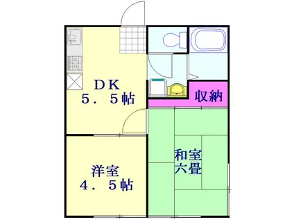 芦川ハイツ3(2DK/2階)の間取り写真