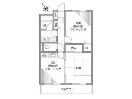 ファインコート西つつじヶ丘(2DK/1階)の間取り写真