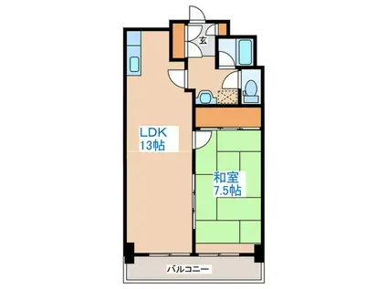 ハイデンス琴似(1LDK/7階)の間取り写真