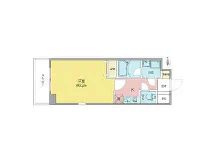 カーサ千種 A(1K/6階)の間取り写真