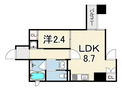 ネクストステージ神戸元町(1LDK/6階)の間取り写真