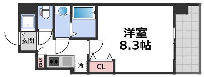 S-RESIDENCE緑橋駅前(1K/13階)の間取り写真