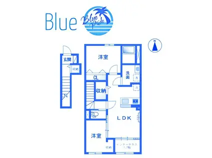 柳島アパートA計画(2LDK/2階)の間取り写真