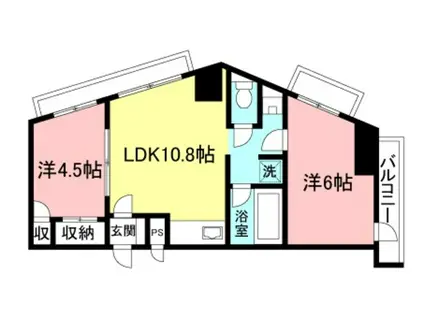 ヒルトップ・レジデンス(2LDK/4階)の間取り写真