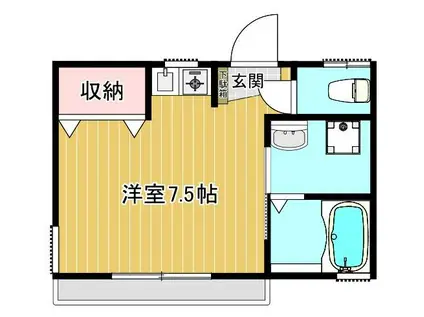 DEMAIN ドマン(ワンルーム/1階)の間取り写真
