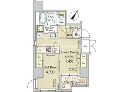 コートラクリア人形町(1LDK/10階)の間取り写真