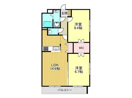 ベル・トラスト(2LDK/3階)の間取り写真