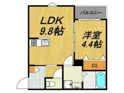 LECOCON半田(1LDK/1階)の間取り写真