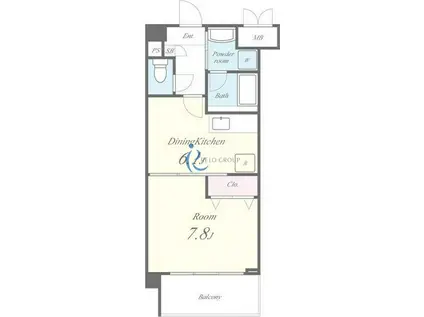 アップル(1DK/3階)の間取り写真