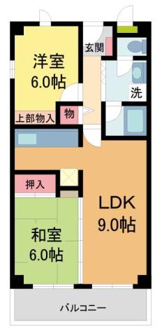 ロイヤルメゾン宝塚南(2LDK/3階)の間取り写真