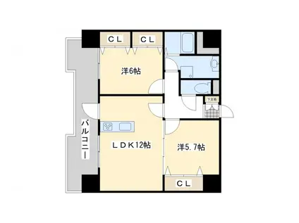 ETRANGE(2LDK/2階)の間取り写真