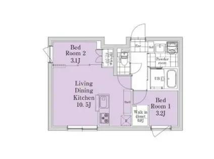 SOU西原 ソウ西原(2LDK/3階)の間取り写真