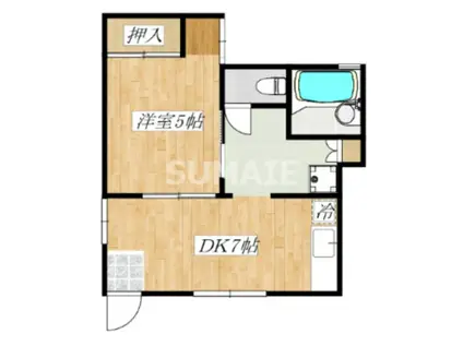 天野コーポ(1DK/1階)の間取り写真