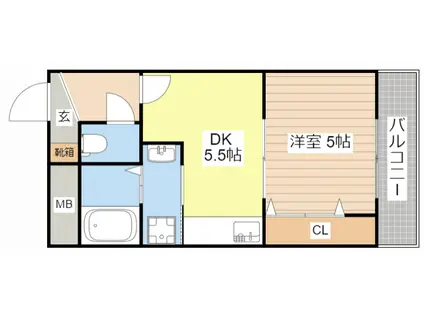 SUMIKA(1DK/1階)の間取り写真