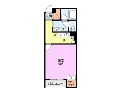 サンセーヌ(1K/7階)の間取り写真