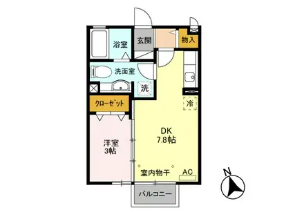 アヴァンセ(1DK/2階)の間取り写真